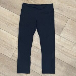 Lululemon Pace Rival Crop Leggings Pull- On Luxtreme Black‎ 22" Women's Size 6
